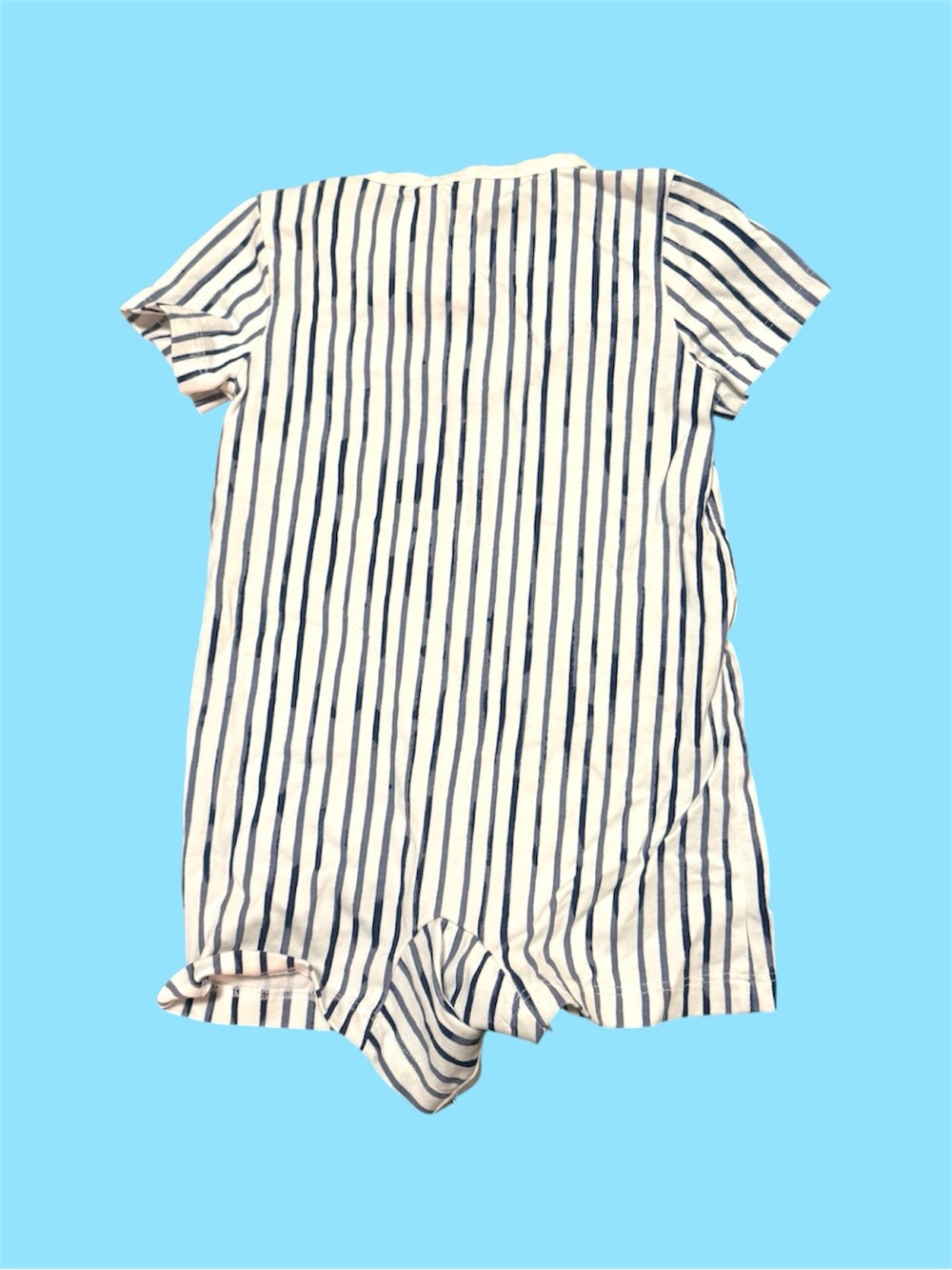 Ralph Lauren White and Navy Striped Short Romper - Picture 2 of 2